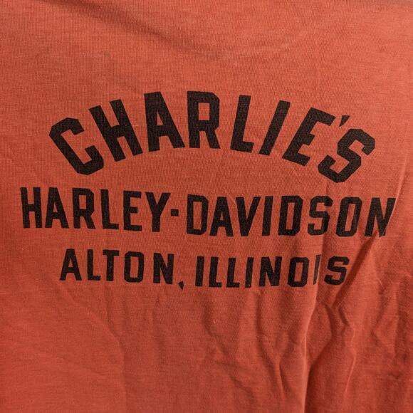 Vtg 50s Harley Davidson Champion Womens M TShirt POOR Charlies Alton IL Single - Picture 11 of 13
